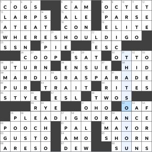 Completed USA Today crossword for November 23, 2023