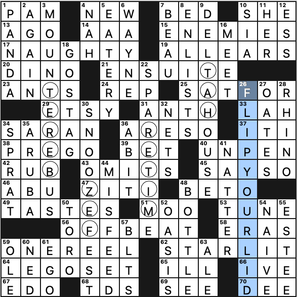 Crossword: Wednesday, November 15, 2023