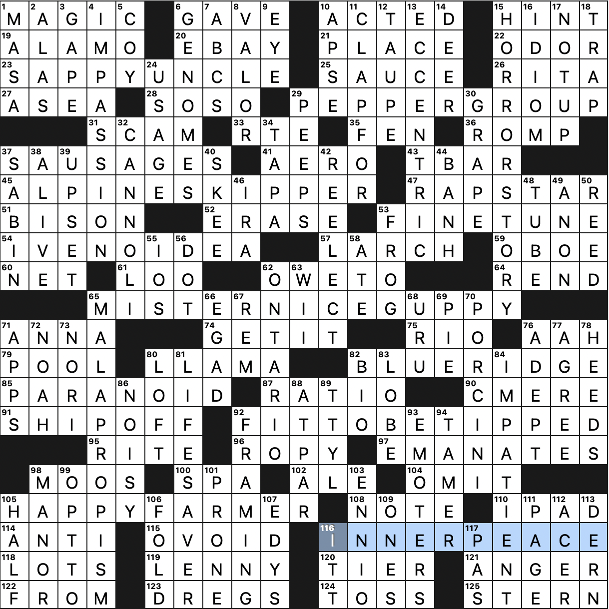 LA Times Crossword 3 Nov 19, Sunday 