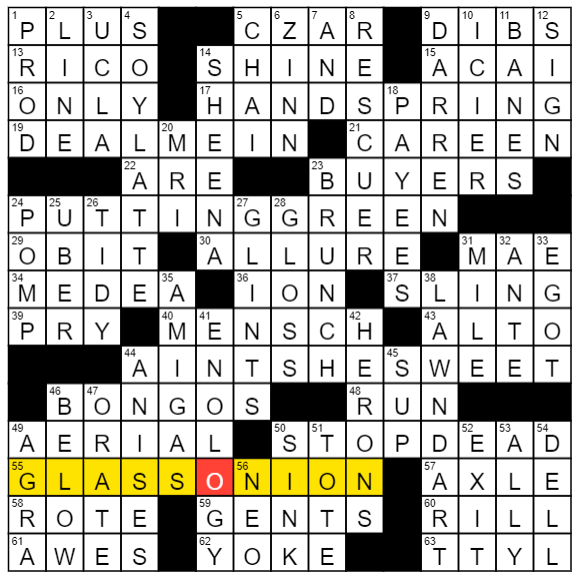 1213-23 NY Times Crossword 13 Dec 23, Wednesday 