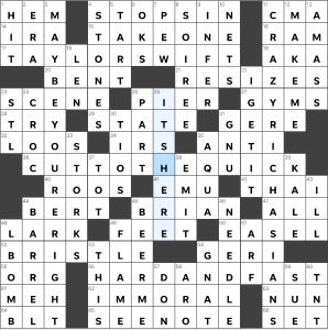 Completed USA Today crossword for Wednesday December 13, 2023