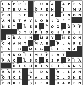 Alice Liang's USA Today crossword, "Living on the Edge" solution for 12/22/2023