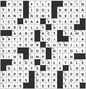 Hannah Slovut's USA Today crossword, "Backup Plan" solution