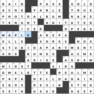 Completed USA Today crossword for Wednesday March 27, 2024