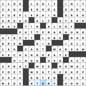 Completed USA Today crossword for Wednesday April 03, 2024