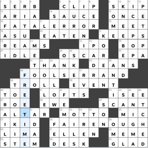 Completed USA Today crossword for Thursday May 10, 2024