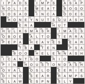 Completed USA Today crossword for Thursday September 12, 2024