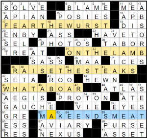 NY Times crossword solution grid, October 8 2024 - no. 1008