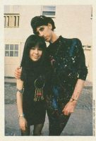 Pia Zadora and Rik Ocasek on the set of Hairspray