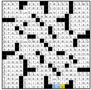 NYT Crossword Solution - 2/2/25