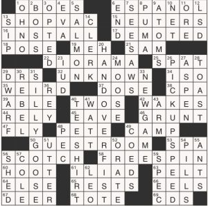 Completed USA Today crossword for Thursday March 20, 2025