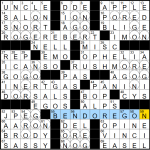 Peter Gorman's NYT Tuesday 7-29-25 Crossword Puzzle