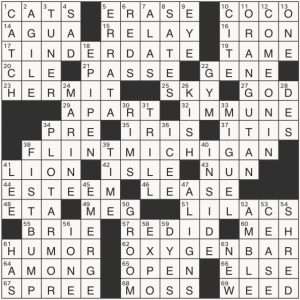 Completed USA Today crossword for Thursday August 14, 2025