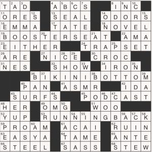 Completed USA Today crossword for Thursday September 25, 2025