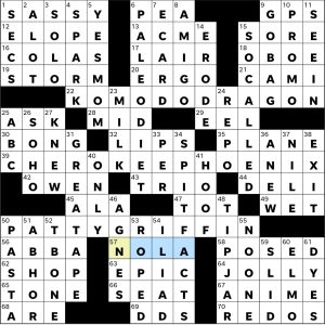 Completed USA Today crossword for Thursday November 06, 2025
