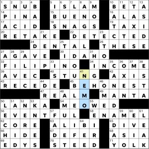 Completed USA Today crossword for Wednesday November 12, 2025