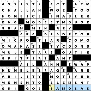 Completed USA Today crossword for Thursday November 13, 2025