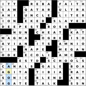 Completed USA Today crossword for Wednesday December 17, 2025