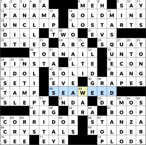 Completed USA Today crossword for Wednesday December 31, 2025