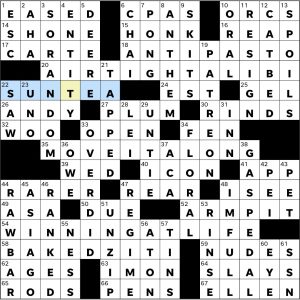 Completed USA Today crossword for Thursday January 15, 2026