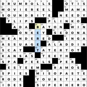 Completed USA Today crossword for Thursday January 05, 2026