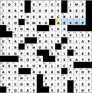 Completed USA Today crossword for Thursday February 19, 2026