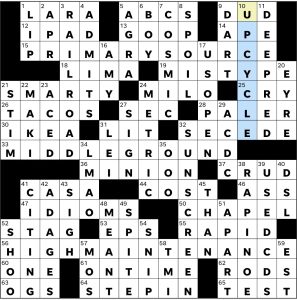 Completed USA Today crossword for Wednesday February 25, 2026 