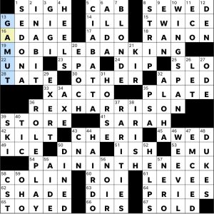 Completed USA Today crossword for Thursday March 05, 2026