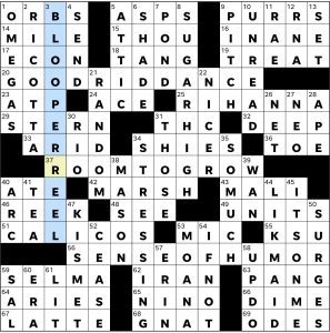 Completed USA Today crossword for Wednesday March 11, 2026