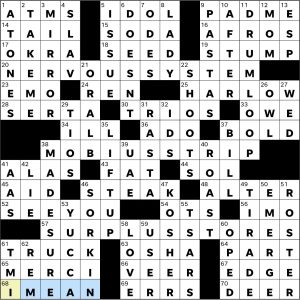 Completed USA Today crossword for Wednesday March 18, 2026