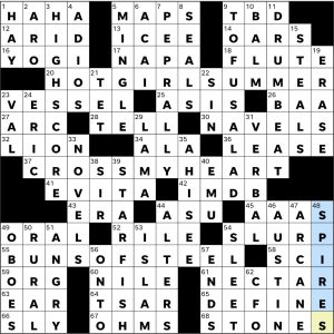 Completed USA Today crossword for Wednesday April 08, 2026