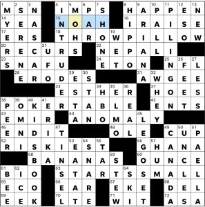 Completed USA Today crossword for Wednesday April 15, 2026