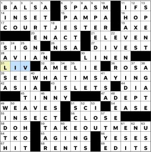 Completed USA Today crossword for Thursday April 30, 2026