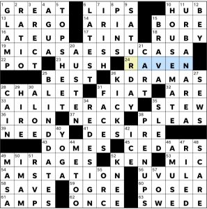 Completed USA Today crossword for Thursday May 07, 2026