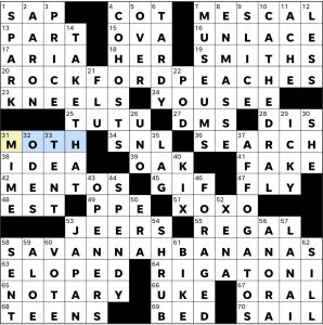 Completed USA Today crossword for Wednesday May 20, 2026
