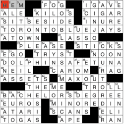 Answer grid for Los Angeles Times crossword 5/30/26 by Alan Levin
