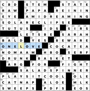 Completed USA Today crossword for Thursday June 04, 2026