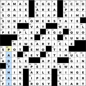 Completed USA Today crossword for Thursday June 18, 2026
